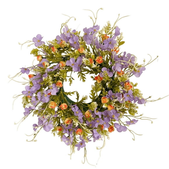 Fesfesfes Faux Hanging Plants Purple Flower Basket for Outdoor Spring Summer Decoration, Colorful Fake Silk Flowers Hanging Planter for Porch Balcony Yard Decor