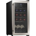 thumbnail image 1 of nutrichef 15 Bouteille Réfrigérateur-Blanc et Rouge Comptoir Refroidisseur-Libre Mini-Réfrigérateur à Vin Compact, Contrôle Numérique, Porte en Acier Inoxydable, 1 of 2