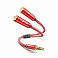 thumbnail image 1 of Chenchen Headphone Splitter 4ft, Audio Splitter 3.5mm Male TRS to 2 Dual 3.5mm Female Adapter Nylon-Braided for iPhone, Samsung, Tablets, Laptop, PlayStation and More-, 1 of 1