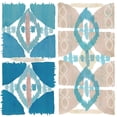 thumbnail image 3 of Kouta, Flora 12x12 Black Modern Framed Museum Art Print Titled - Denim Ikat II, 3 of 5