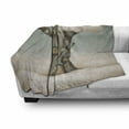 thumbnail image 3 of Cloud Soft Flannel Fleece Throw Blanket, Tree in the Sky with a Winter Welcome Sign House, Cozy Plush for Indoor and Outdoor Use, 50" x 70", Sage Green Peach, by Ambesonne, 3 of 6