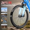 thumbnail image 5 of ZNH 1000W Peak Powerful Electric Bike for Adults, Max 20MPH, Class 2 E‑Bicycle w 48V 13AH Removable Battery, 26'' Electric Mountain Bike for Men, UL2849, 7‑Speed, Blue, 5 of 11