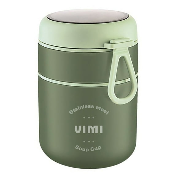 Lonchera Térmica VIMI De Acero Inoxidable 710ml Incluye Cuchara verde