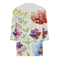 thumbnail image 5 of Plus Size Summer Tops 2023 Women Fashion Printed T-shirt 3/4 Sleeves Blouse V-Neck Casual Tunic on Clearance, 5 of 5