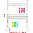 thumbnail image 3 of vfytbgnhj Expandable Microwave Stand Countertop  Heavy Duty Over Microwave Shelf Countertop  2 Tier Metal Microwave Oven Rack Shelf for Kitchen Tabletop with 4 Hooks Holds 160lb Height Ad, 3 of 5
