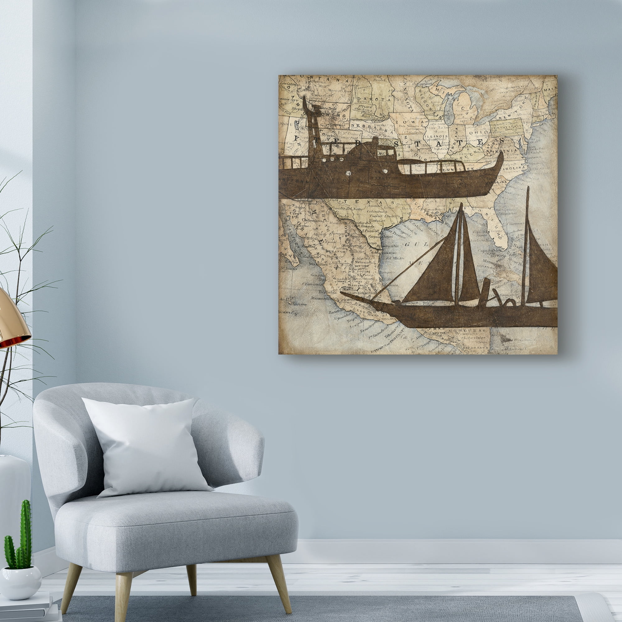 Trademark Fine Art 'Travel Silhouette III' Canvas Art by Megan Meagher