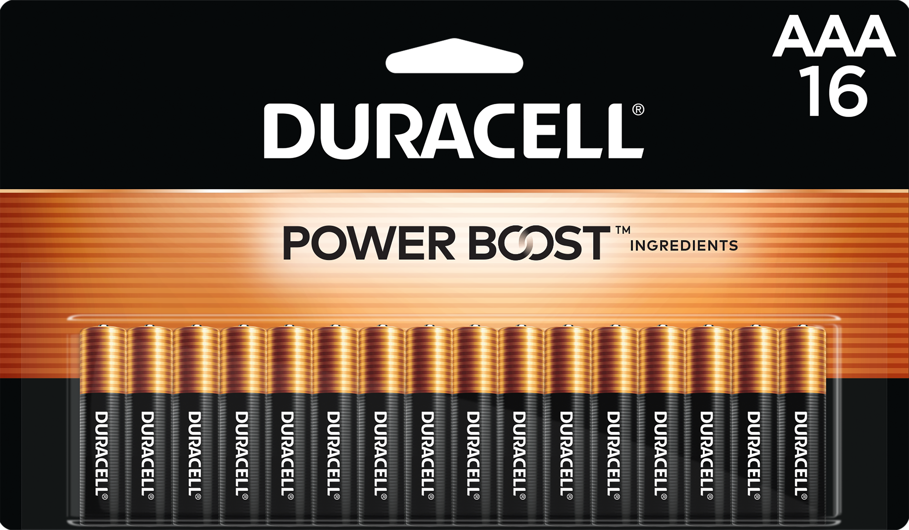 Duracell Coppertop AAA Battery with POWER BOOST™, 16 Pack Long-Lasting Batteries