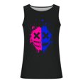 thumbnail image 4 of Teissuly Men's Tank Colorless Gradient Printing Round Neck Thin Strap Leakage Back Regular Casual Sports Tank Blouses, 4 of 5