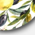 thumbnail image 3 of Designart 'Olive and Lemon Branches I' Tropical Circle Metal Wall Art 36x36 - Disc of 36, 3 of 5