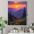 thumbnail image 4 of Qisvanset 12x16 Inch Smoky Mountain Sunset Canvas Wall Art, Tennessee Landscape Ready To Hang Home Decor, 4 of 8