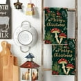 thumbnail image 3 of &nbsp;SOME THING Black Mushroom Merry Christmas Kitchen Towels Dish Towels, 18x26 Inch Farmhouse Bird Holly Winter Decoration Hand Towels Set of 2, 3 of 6
