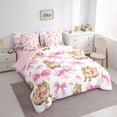 thumbnail image 2 of Erosebridal Ribbon Capybara Kid Bedding Comforter Set, Princess Bow Queen Bedding Sets, Pink Reversible, 7 Pieces, 2 of 7