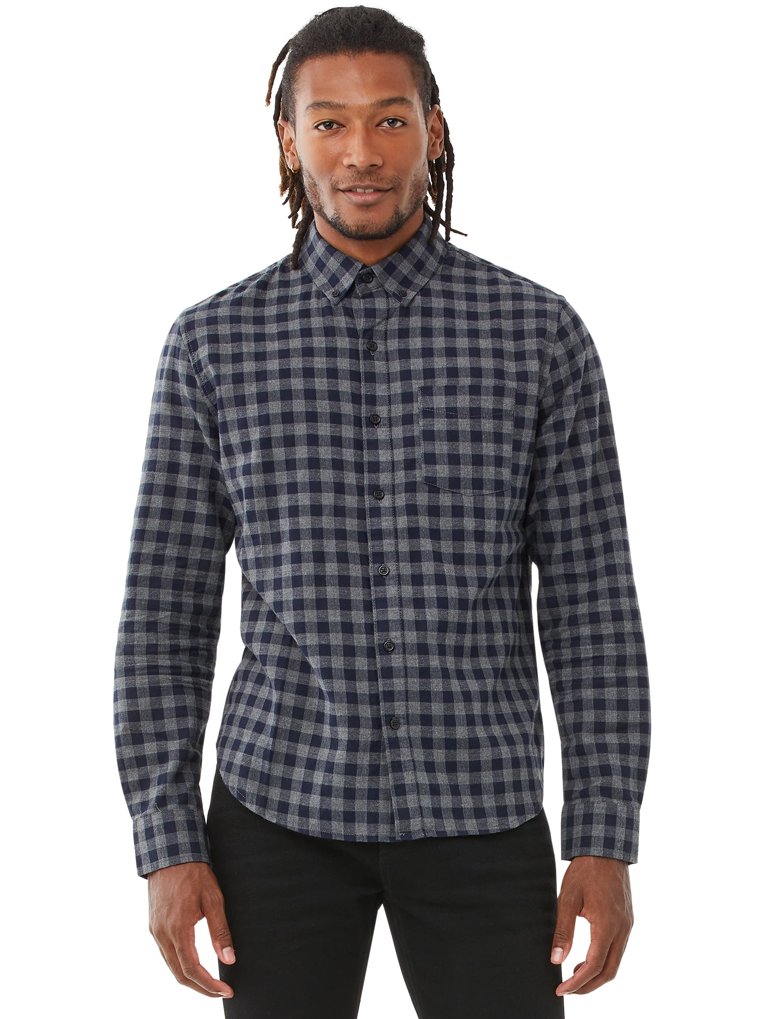 Free Assembly Men's Everyday Super-Soft Flannel Shirt - Walmart.com