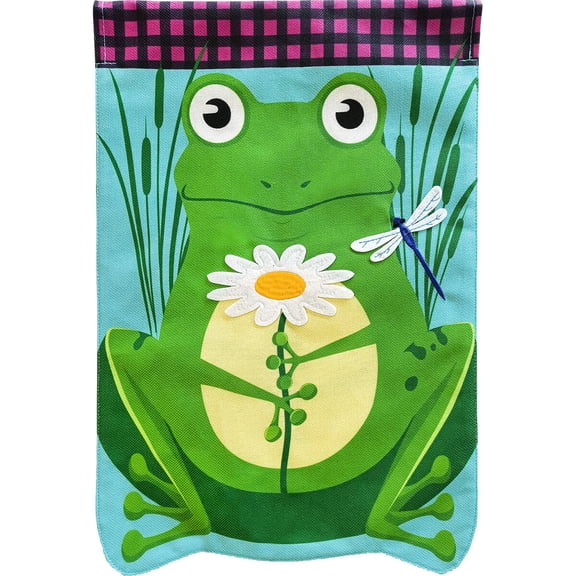 Briarwood Lane Summer Garden Flag 12x18 For Outdoor Daisy Frog Burlap For Summer Garden Flag Flags For Outside
