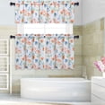 thumbnail image 3 of 2 Pcs Floral Printed Tier Curtain, Rod Pocket Kitchen Cafe Small Curtain, 3 of 9