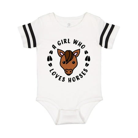 

Inktastic A Girl Who Loves Horses Gift Baby Boy or Baby Girl Bodysuit