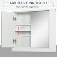 thumbnail image 4 of HOMCOM Bathroom Medicine Cabinet, Wall Mounted Mirror Cabinet, White, 4 of 10
