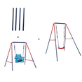 thumbnail image 3 of iYofe 2-in-1 Swing Set for Baby toddler Kids, Metal Swing Sets for Outside/Backyard, Monkey Bar Swing Set, Outdoor Playground Playset for 3+ Kids, 3 of 7