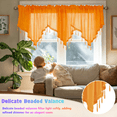 thumbnail image 2 of Dezytech Sheer Beaded Valance Curtain for Bedroom, 51" x 24" Rod Pocket Short Curtain Panel - Country Scalloped Window Treatment for Farmhouse, Kitchen, Bathroom, Cafe, 2 of 6