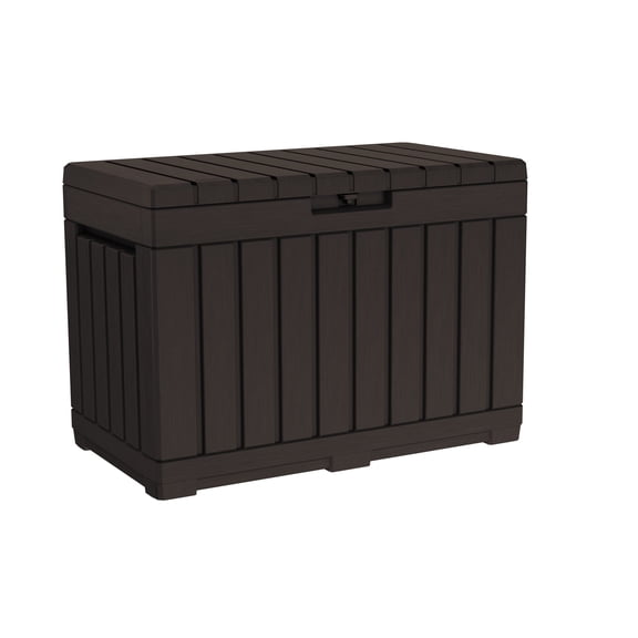Keter Kentwood 50 Gallon Durable Resin Outdoor Deck Box Storage Organization, Brown