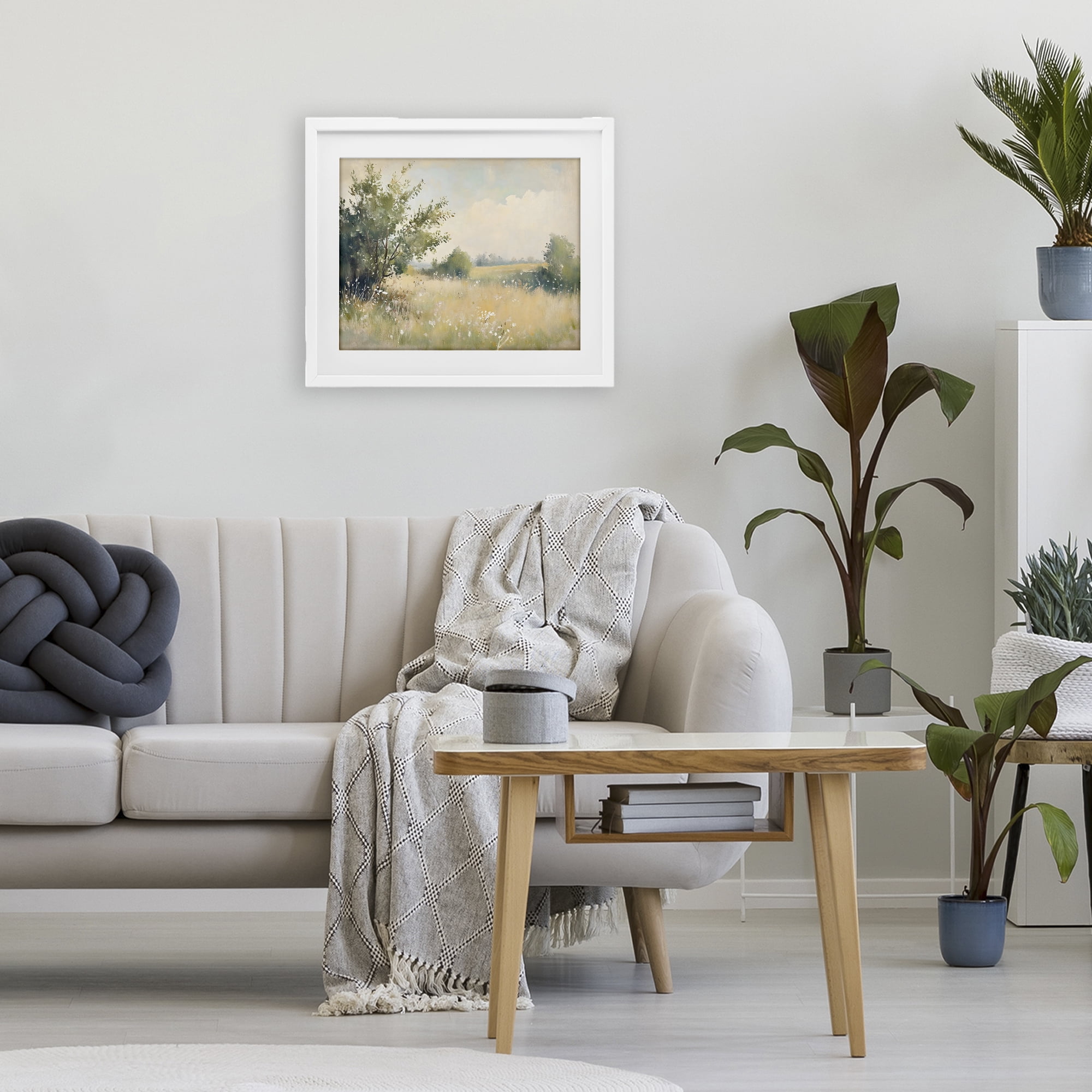 Stupell Industries Summer Meadow in Soft Light White Framed Print Under Glass, design by Creative Studio