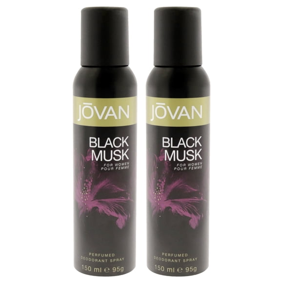 Black Musk by Jovan for Women - 5 oz Deodorant Spray - Pack of 2