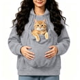 thumbnail image 5 of UOCUFY Pet Pouch Hoodies Women Fleece Zip Up Jacket with Large Pockets Grey,Size 3XL, 5 of 7