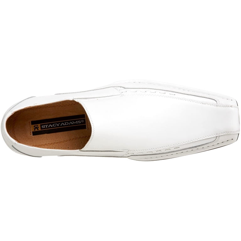 Stacy Adams Templin Bike Toe Loafer Shoes White 24507-100  display picture 3