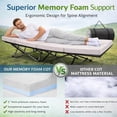 thumbnail image 6 of 2 Pack Folding Camping Cot with Memory Foam Mattress, 800 lbs Heavy Duty Capming Cots for Adults, 28" Wide Sleeping Cots with Carring Bag, Portable Folding Bed Cots for Camping, Office - Beige, 6 of 6