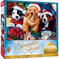 thumbnail image 2 of MasterPieces 500 Piece Glitter Christmas Jigsaw Puzzle - Santa Paws, 2 of 6