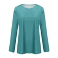 thumbnail image 5 of Topvent Women's Loose Casual Casual Long Sleeve Round Neck Collar Solid Color T-Shirt Top, 5 of 5