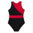 thumbnail image 4 of iixpin Kids Girls Dance Jumpsuit Sleeveless Hollow Back Ballet Yoga Gymnastics Leotard Bodysuit Activewear Red&Black 8, 4 of 7