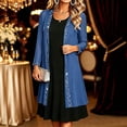 thumbnail image 6 of HongQid Women's Sheer Chiffon Cardigan, 3/4 Sleeve Open Front Duster Rhinestone Trim Edge, Lightweight Layering Jacket Wedding Formal Elegant Evening Outfit Clothing Ladies Dressy Cover Up, 6 of 7