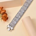 thumbnail image 2 of Moon Glow Moonstone White Zircon Silver Stars Bracelet Size 7.25" Ct 23.78, 2 of 6