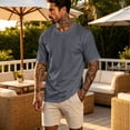 thumbnail image 2 of Mfakffe V Neck Mens T-Shirts Short Sleeve Summer Comfort T Shirts for Men V Neck Breathable Comfy T Shirts for Men Solid Tees, 2 of 5