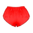 thumbnail image 4 of Lencería de encaje para dormir Gibobby Pijamas de seda Pantalones cortos de satén rojo M, 4 of 4