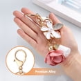 thumbnail image 3 of Milisten 1Set Key Chain For Handbag Pink Flower Tassel Key Ring Elegant Zinc Alloy Cloth, 3 of 8