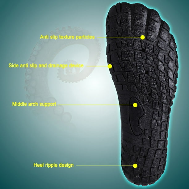 Zapatos De Vadeo Zapatos de agua de playa para hombre, zapatos descalzos de malla suave para senderismo al aire libre (44 gris) Hugtrwg Para Estrenar