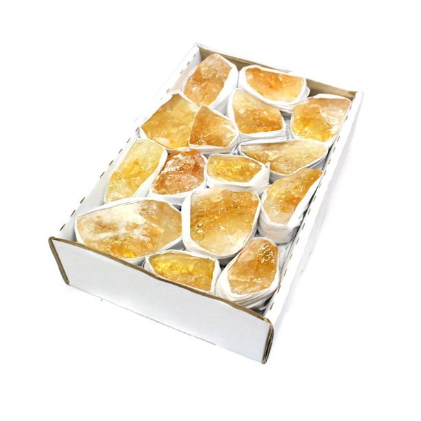 Rock Paradise Stones Rough Citrine Flat Box Box Size 7.5x5x2
