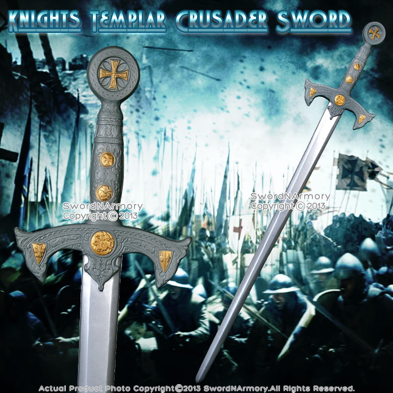 Knights SWORD Medievel Sheath Role Play Crusader TEMPLAR Gothic Fancy Dress Toy 
