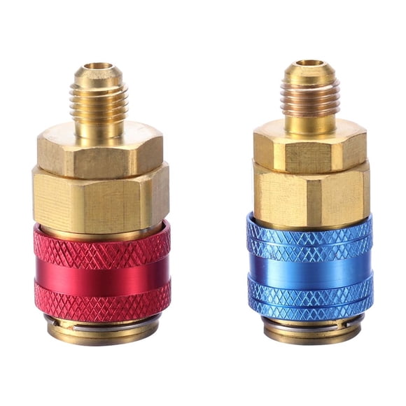 EeaseMX 2 conectores rápidos R134a para aire acondicionado de coche (rojo y azul)