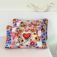 thumbnail image 3 of 2/3-Piece Pure and Elegant Heart Floral Quilt Set, 1pc Quilt + 1/2 Pcs Pillowcases, Soft Breathable Comfortable Lightweight, Hypoallergenic, Machine Washable Bedspread Bedding Room Decor, 3 of 4
