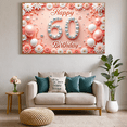 thumbnail image 5 of Floral Design Birthday Banner Glitter Numbers Decorative Balloons Birthday Celebration Banner for 60th Birthday Party Indoor Celebration Decoration, 5 of 6