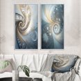 thumbnail image 1 of Designart "Fractal Spiral Cosmic Bliss II" Fractals Framed Wall Art Set Of 2 - Transitional Blue Frame Gallery Set For Office Decor, 1 of 6
