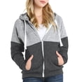 thumbnail image 2 of Doublju Women's Lightweight Color Block Zip Up Hoodie Jacekt with Plus Size, 2 of 5