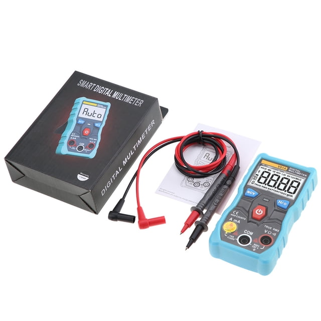 True RMS Multimètre, Testeur de Tension Auto, Maintien des Données, Rétroéclairage, Lampe de Poche avec NCV, pour Test de Continuité