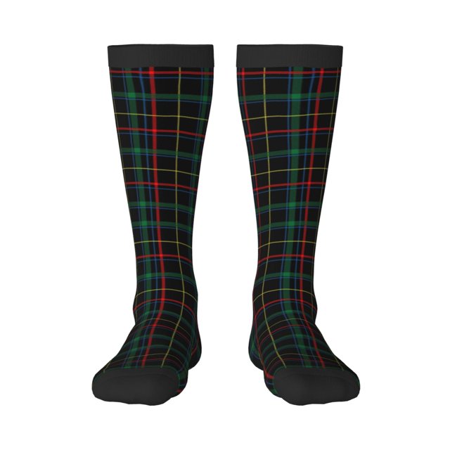 Fotbe Buffalo Plaid Dark Green Calcetas Divertidas Estampadas para Hombre y Mujer, Calcetas de Algodón hasta la Rodilla para Caminar, Correr, Enfermería y Embarazo
