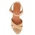 thumbnail image 4 of Alexis Bendel Ladies Natural Raffia/PU Sandals Size 6.5, 4 of 6