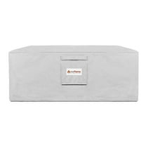 Afuera Living Fabric 40" Square Fire Pit Protective Cover in Light Gray