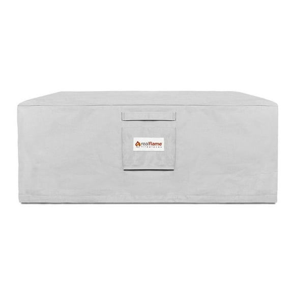 Afuera Living Fabric 40" Square Fire Pit Protective Cover in Light Gray